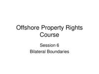 Session 06. Bilateral boundaries