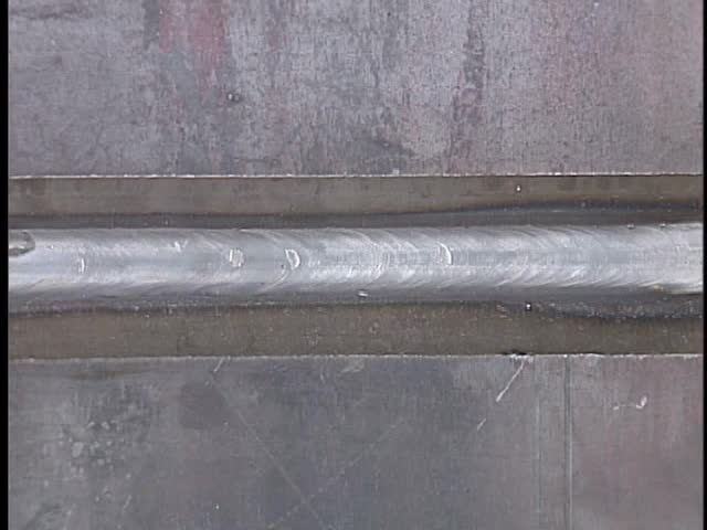 05. Single V-groove weld, butt joint, flat (1G) position: spray transfer