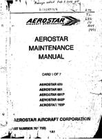 1. Aerostar Maintenance Manual Introduction and Table of Contents