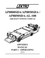 Lektro AP8800SDA/AP8850SDA/AP8850SDA-AL-100 Aircraft Towing Vehicle Owner's Manual
