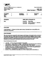 NURS 1020 - Clinical Techniques 1 - Laboratory