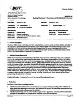 NURS 8132 - Nursing Practicum 7 Preventive and Rehabilitation Services