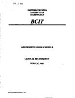 NURS 1020 - Clinical Techniques 1 - Laboratory Independent Study Schedule