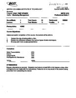 MKTG 1219 - Professional Sales 1