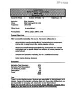MKTG 4340 - Market Planning Fundamentals