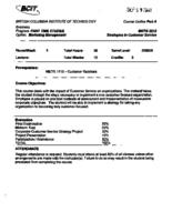MKTG 2212 - Strategies in Customer Service