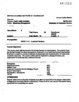MKTG 2212 - Strategies in Customer Service