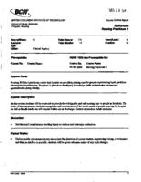 NURS 1030 - Nursing Practicum 1