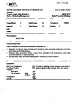 MKTG 2317 - Sales Promotion Strategy