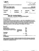 MKTG 2341 - Introduction to Marketing Research