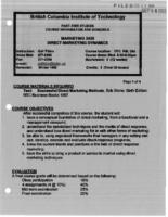 MKTG 2438 - Direct Marketing Dynamics