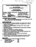 MKTG 2439 - Database Marketing