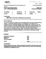 MKTG 3322 - Promotional Strategies