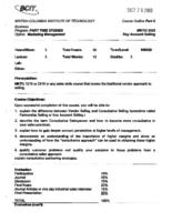 MKTG 3332 - Key Account Selling