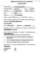 FMGT 2540 - Working Capital Management