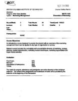 MKTG 1102 - Essentials of Marketing