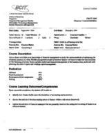FMGT 3560 - Finance 1 Administration