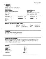 FMGT 3210 - Cost and Managerial Accounting 1