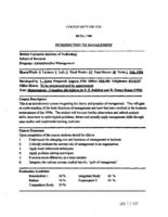 BUSA 1100 - Introduction to Management
