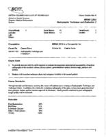 MRAD 2203 - Radiographic Technique and Evaluation 2