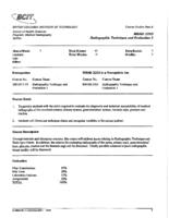 MRAD 2203 - Radiographic Technique and Evaluation 2