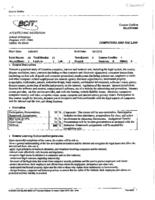 BLAW 3600 - Computers and the Law
