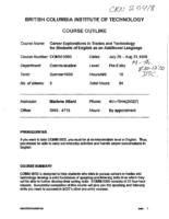 COMM 0003 - Career Explorations in Trades and Technology for Students of English as an Additional Language