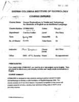 COMM 0003 - Career Explorations in Trades and Technology for Students of English as an Additional Language