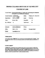 COMM 0003 - Career Explorations in Trades and Technology for Students of English as an Additional Language