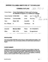 COMM 0003 - Career Explorations in Trades and Technology for Students of English as an Additional Language 