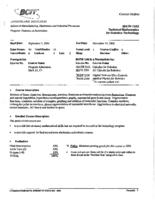 MATH 1342 - Technical Mathematics for Robotics Technology