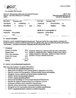 MECH 1915 - Manufacturing Processes for Operations Management