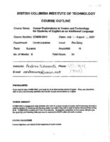 COMM 0003 - Career Explorations in Trades and Technology for Students of English as an Additional Language