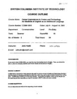 COMM 0003 - Career Explorations in Trades and Technology for Students of English as an Additional Language