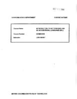 COMM 0004 - Introduction to BCIT for EAL Students