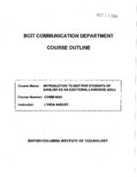 COMM 0004 - Introduction to BCIT for EAL Students