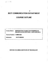 COMM 0004 - Introduction to BCIT for EAL Students