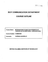 COMM 0004 - Introduction to BCIT for EAL Students