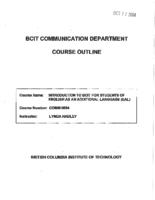 COMM 0004 - Introduction to BCIT for EAL Students