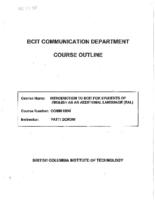 COMM 0004 - Introduction to BCIT for EAL Students
