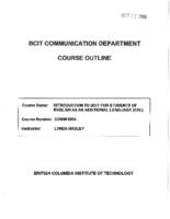 COMM 0004 - Introduction to BCIT for EAL Students
