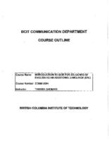COMM 0004 - Introduction to BCIT for EAL Students