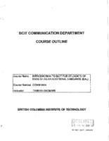 COMM 0004 - Introduction to BCIT for EAL Students