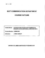 COMM 0004 - Introduction to BCIT for EAL Students