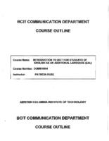 COMM 0004 - Introduction to BCIT for EAL Students