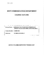 COMM 0004 - Introduction to BCIT for EAL Students