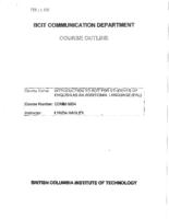 COMM 0004 - Introduction to BCIT for EAL Students