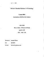 COMM 0004 - Introduction to BCIT for EAL Students