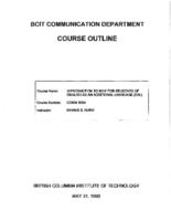COMM 0004 - Introduction to BCIT for EAL Students
