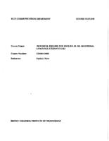 COMM 0005 - Technical English for English as an Additional Language Students